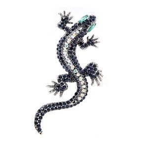 Black Clear Crystal Lizard Brooch: Sleek Sophistication and Mesmerizing Elegance